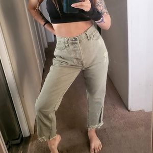 Simple Society Green cropped jeans